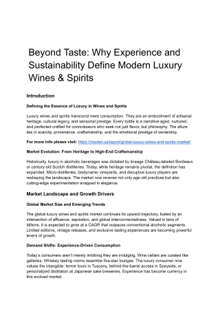 Luxury Wines and Spirits Market