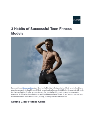 3 Habits of Successful Teen Fitness Models