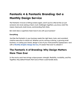Fantastic 4 & Fantastic Branding: Monthly Graphic Design Service | Cueball Creat