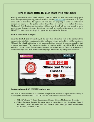 How to crack RRB JE 2025 exam with confidence