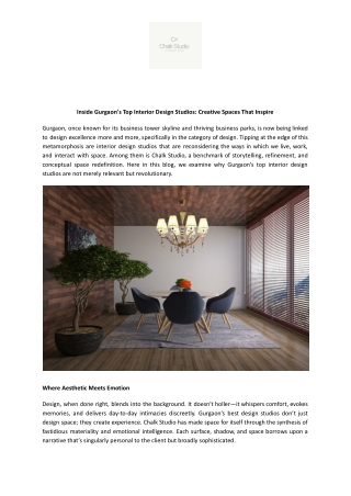 Top Interior Design Studio in Gurgaon | Chalk Studio