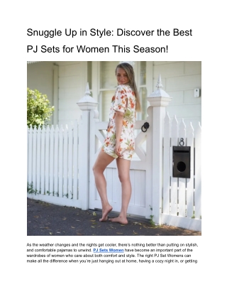 Snuggle Up in Style_ Discover the Best PJ Sets for Women This Season!