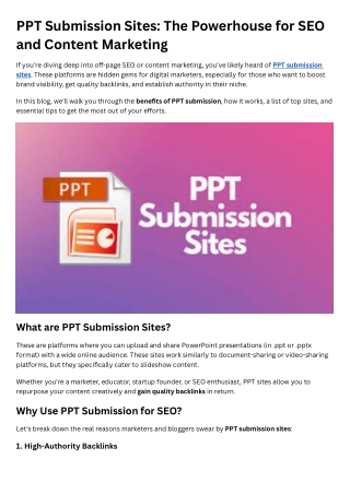 ppt submission sites the powerhouse