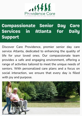 Compassionate Senior Day Care Services in Atlanta for Daily Support
