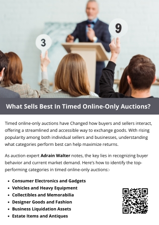 What Sells Best In Timed Online-Only Auctions?