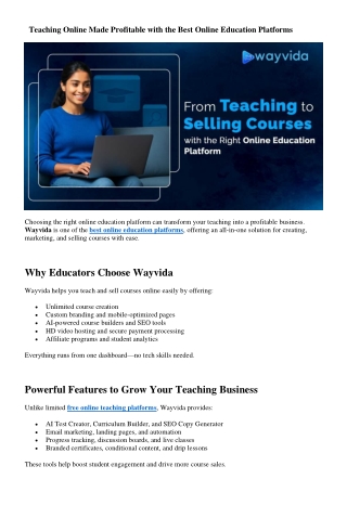 Teaching Online Made Profitable with the Best Online Education Platforms