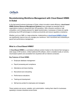 revolutionizing workforce management with cloud