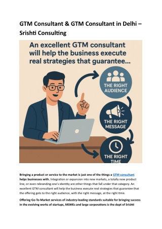GTM Consultant & GTM Consultant in Delhi – Srishti Consulting