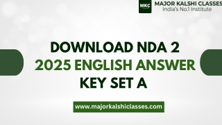 Download NDA 2 2025 English Answer Key Set A