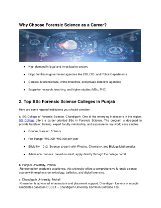 why choose forensic science as a career
