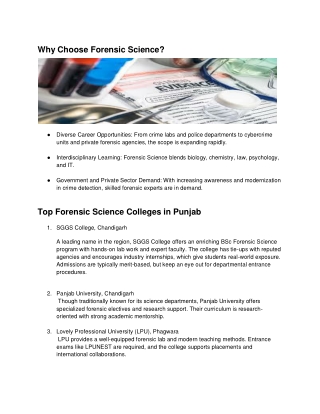 why choose forensic science