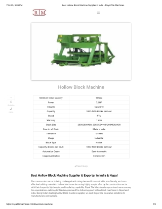 Best Hollow & Egg Laying Machine Exporters in Nepal