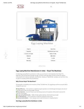 Best Hollow & Egg Laying Machine Exporters in Nepal