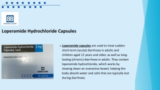 Loperamide Hydrochloride Capsules - Brown &amp; Burk