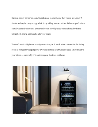Turn Unused Corners Into Stylish Wine Spaces at Home - PDF