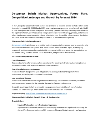 disconnect switch market opportunities future