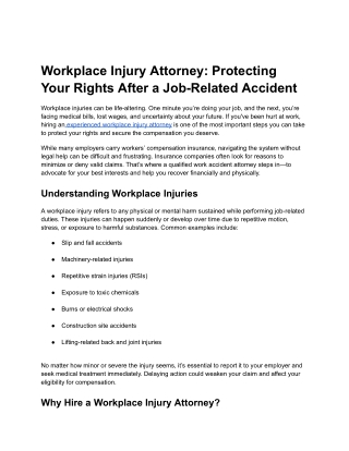 Workplace Injury Attorney
