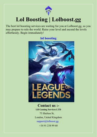 Lol Boosting  Lolboost.gg
