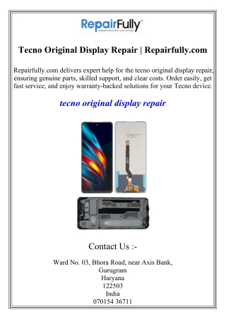 Tecno Original Display Repair | Repairfully.com