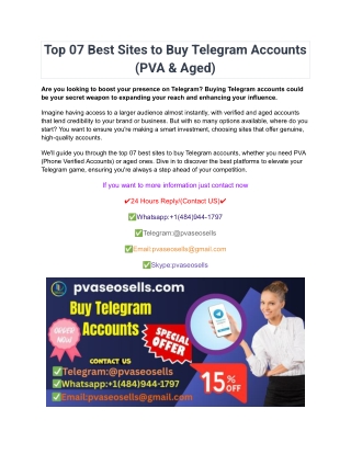 Top 07 Best Sites to Buy Telegram Accounts (PVA & Aged)