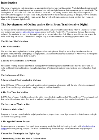 The Evolution of Online Casino Slots: From Traditional to Digital