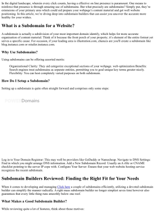 Subdomain Builders Reviewed: Finding the Right Fit for Your Needs