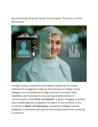 Revolutionizing Hiring with Niyuk’s AI Interviewer The Future of AI for Recruitment