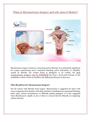 What is Myomectomy Surgery and why does it Matter?