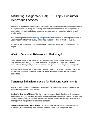marketing assignment help uk apply consumer
