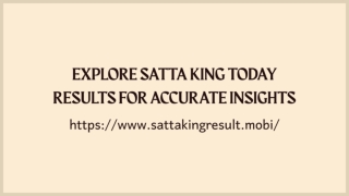 Explore Satta King Today Results for Accurate Insights
