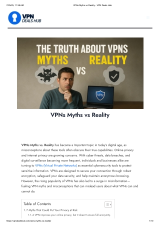 VPNs Myths vs Reality