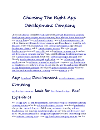 Choosing The Right App Development Company