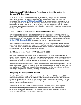 Understanding RTO Policies and Procedures in 2025_ Navigating the Revised RTO Standards