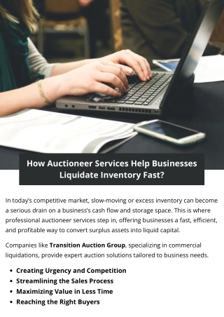 How Auctioneer Services Help Businesses Liquidate Inventory Fast?