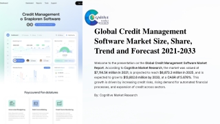 Global Credit Management Software Market Size, Share, Trend and Forecast 2021-2033