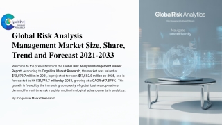 Global Risk Analysis Management Market Size, Share, Trend and Forecast 2021-2033