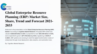 Enterprise Resource Planning Market Report Size, Share, Trend and Forecast 2021-2033