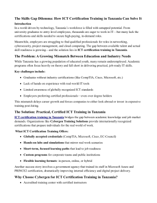 Cybergen ICT Certification Training in Tanzania