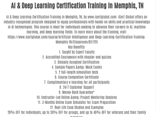AI & Deep Learning Certification Training in Memphis, TN