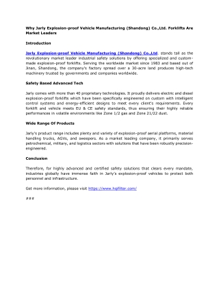 Jarly Explosion-proof Vehicle Manufacturing (Shandong) Co.,Ltd
