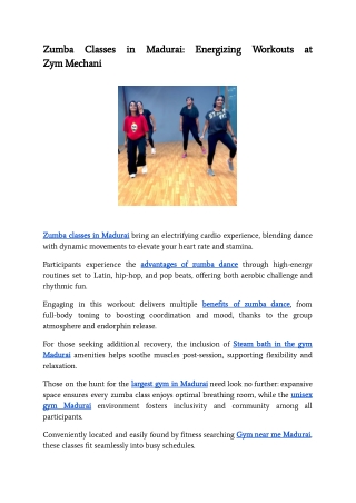 Zumba Classes in Madurai_ Energizing Workouts at Zym Mechanix