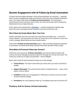 Smarter Engagement with AI Follow-Up Email Automation