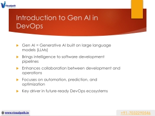Generative AI For DevOps Training classes | AI For DevOps