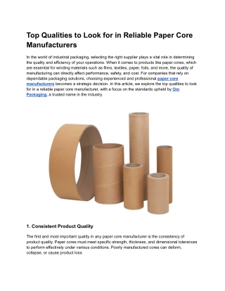 paper core manufacturers
