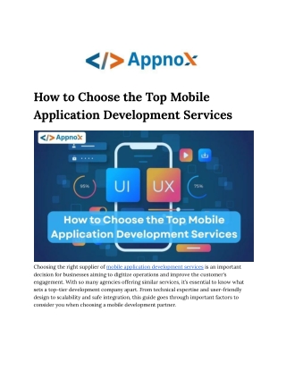 how to choose the top mobile application