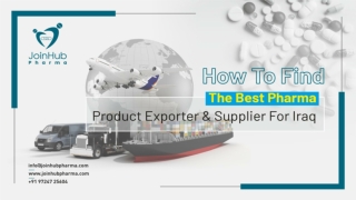 How To Find The Best Pharma Product Exporter And Supplier For Iraq?
