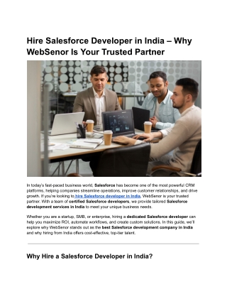 hire salesforce developer in india why websenor
