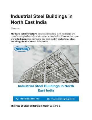 Industrial Steel Buildings in North East India