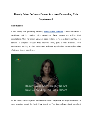 Beauty Salon Software Buyers Are Now Demanding This Requirement