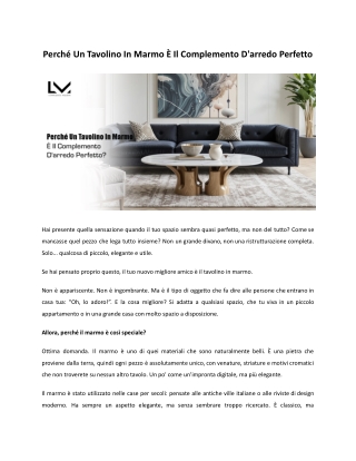 Perché Un Tavolino In Marmo È Il Complemento D'arredo Perfetto_